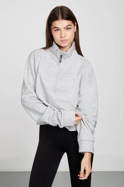 CASEY Cotton Half-Zip Grey Marl